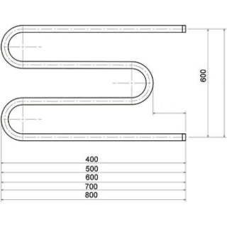 Водяной полотенцесушитель Тругор М1 с креплениями 60x60см хром М1/6060s